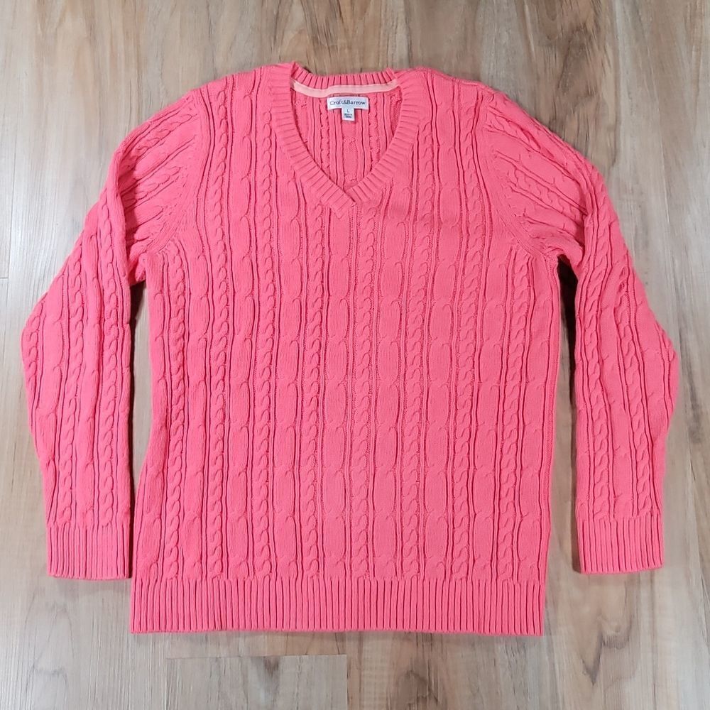 ☔️🔹️Croft & Barrow Coral Cable Knit Sweater Large
